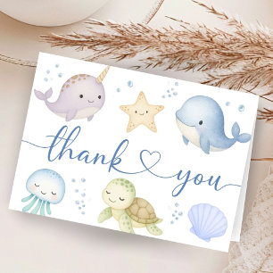 Cartes de remerciement pour Baby Shower Océan Anim