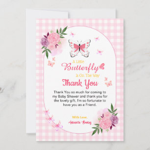 Cartes de remerciement pour Baby Shower Papillon R