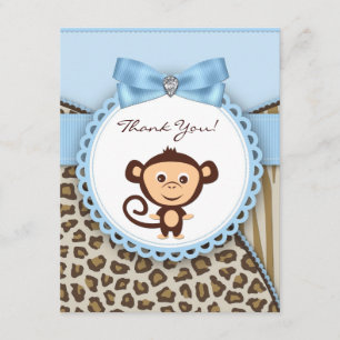 Cartes de remerciement pour Baby Shower Singe