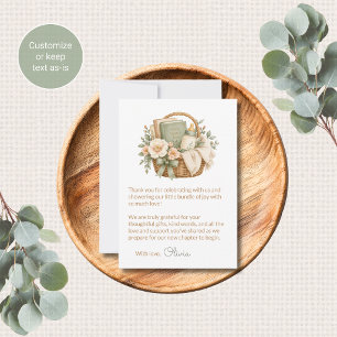 Cartes de remerciement pour Baby Shower sur le thè