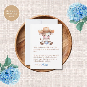 Cartes de remerciement pour Baby Shower sur le thè