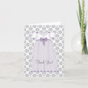 Cartes de remerciement pour Baby Shower violet et