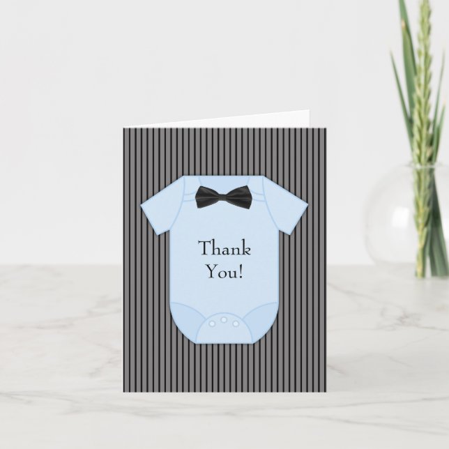 Cartes de remerciement pour bébé garçon à rayures  (Devant)