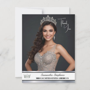 Cartes de remerciement pour concours de beauté Sas