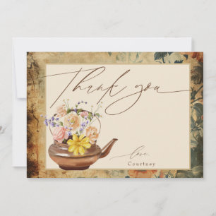 Cartes de remerciement pour douche florale Vintage
