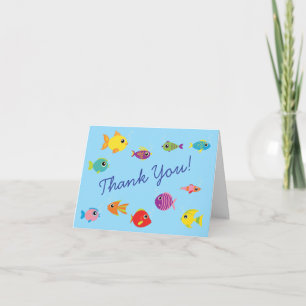 Cartes de remerciement pour enfants avec poissons