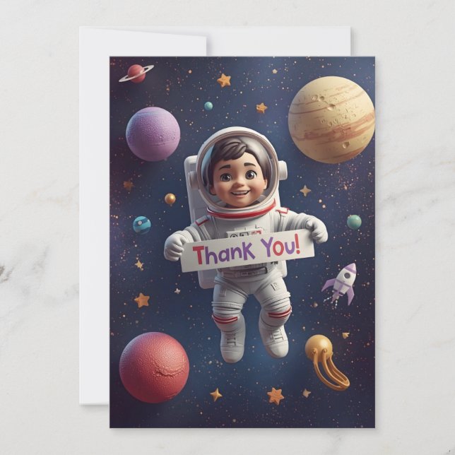 Cartes de remerciement pour enfants - Galaxy Explo (Devant)