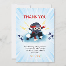 Cartes de remerciement pour fête d'anniversaire Bo