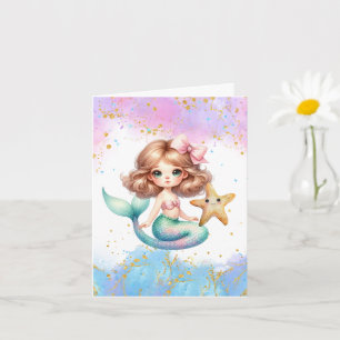 Cartes de remerciement pour fête de sirène Splish