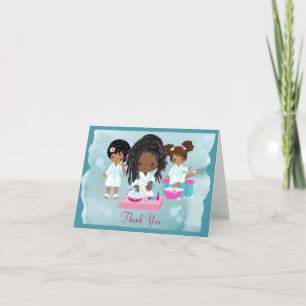 Cartes de remerciement pour fête de spa afro-améri