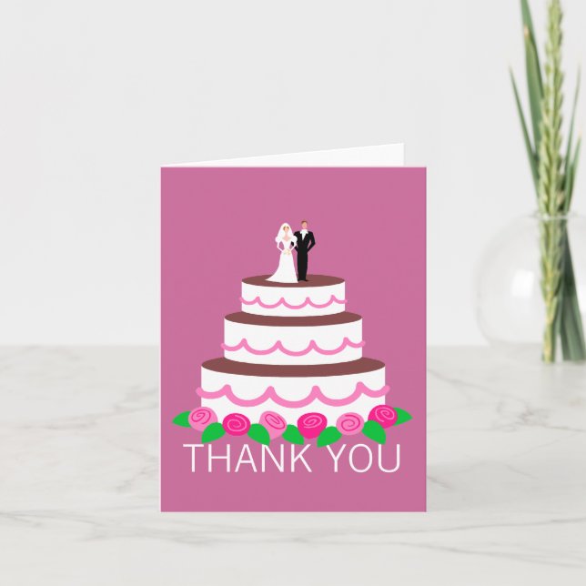 Cartes de remerciement pour gâteau de mariage (Devant)