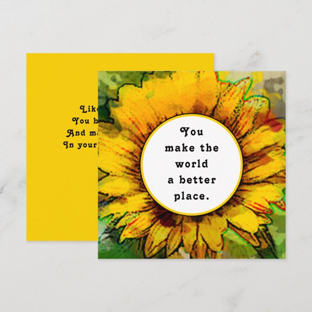 Cartes de remerciement pour la reconnaissance des  (Devant / Derrière)