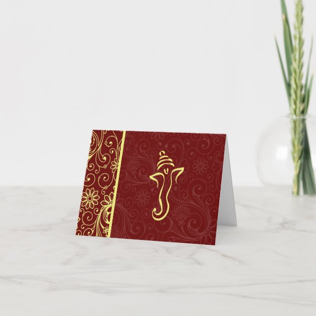 Cartes de remerciement pour le mariage de Ganapati (Devant)