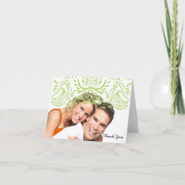Cartes de remerciement pour le mariage Love Birds  (Devant)