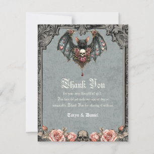 Cartes de remerciement pour mariage chauve-souris