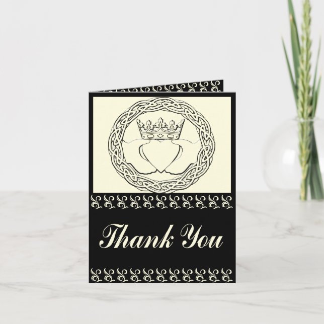 Cartes de remerciement pour mariage Claddagh (Devant)