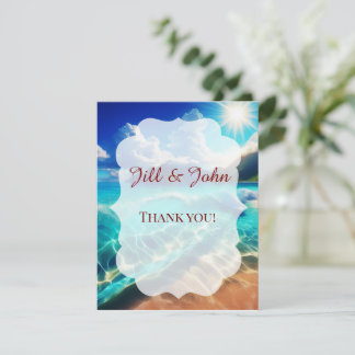 Cartes de remerciement pour mariage sur la plage N
