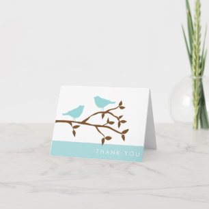Cartes de remerciement pour oiseaux d'amour à la m