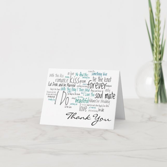 Cartes de remerciement pour phrases de mariage (Devant)