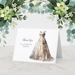 Cartes de remerciement pour robe de mariée de douc