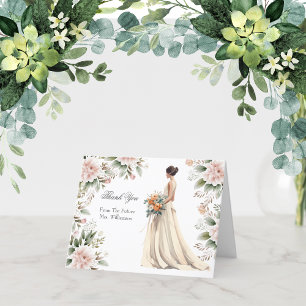 Cartes de remerciement pour robe de mariée de douc