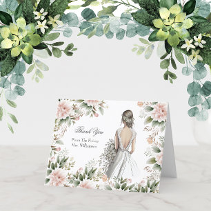 Cartes de remerciement pour robe de mariée de douc