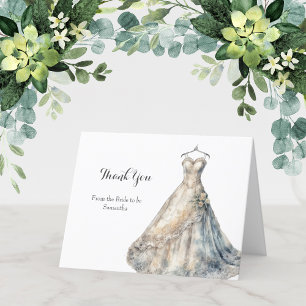 Cartes de remerciement pour robe de mariée de douc