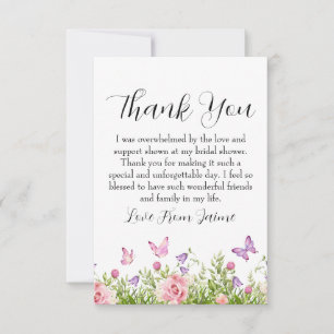 Cartes de remerciement pour une baby shower rose s