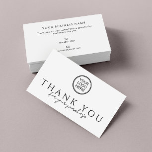 Cartes de Remerciement pour Votre Achat à Insérer