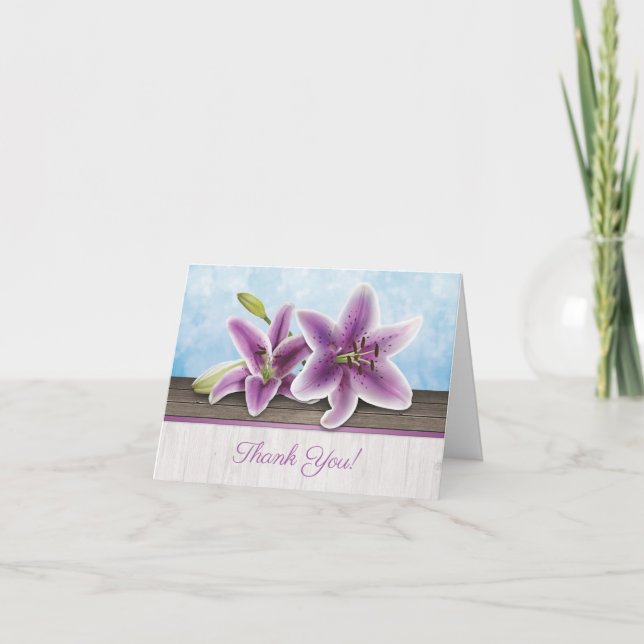 Cartes de remerciement Pretty Purple Lily (Devant)