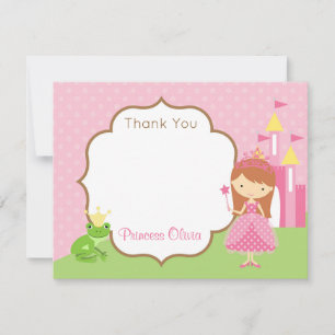 Cartes de remerciement princesse (Cheveux roux / B