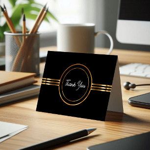 Cartes de remerciement professionnelles en or vitr