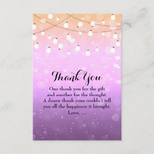 Cartes de remerciement Purple String Lights Sparkl