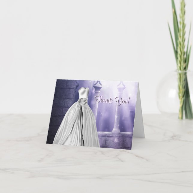 Cartes de remerciement Quinceanera Violet Lavande (Devant)