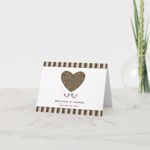 Cartes de remerciement rayées personnalisées Love
