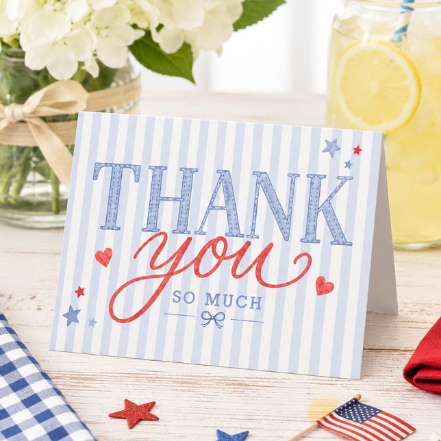 Cartes de remerciement Red White & Due (Créateur téléchargé)