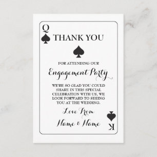 Cartes de remerciement Roi Reine As de Pique