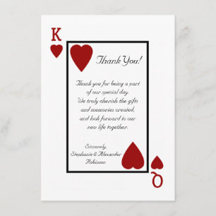 Cartes de remerciement Roi/Reine de jeu