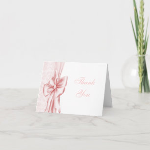 Cartes de remerciement Rose Bow Damassé Rose