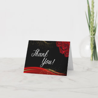 Cartes de remerciement rouges et noires