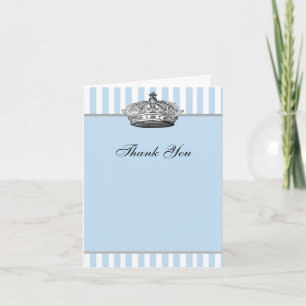 Cartes de remerciement Silver Crown Baby Blue Prin