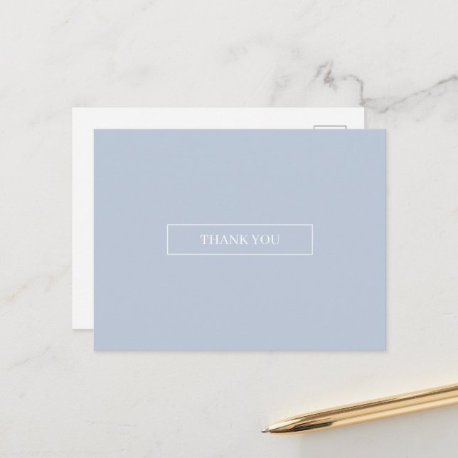 Cartes de remerciement simples Cieux bleu clair (Devant/Arrière en situation)