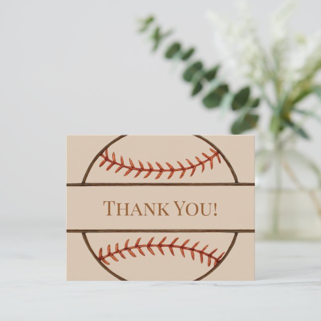 Cartes de remerciement sur le thème du baseball (Debout devant)