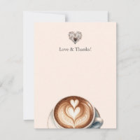 Cartes de remerciement sur le thème du café