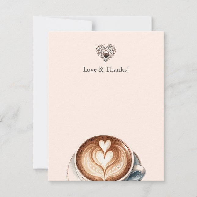 Cartes de remerciement sur le thème du café (Devant)
