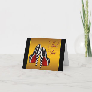 Cartes de remerciement Talons hauts Zèbre Rouge No