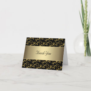 Cartes de remerciement Tourbillon Or Noir Or