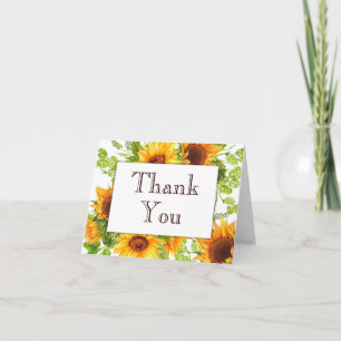 Cartes de remerciement Tournesols - Floral jaune
