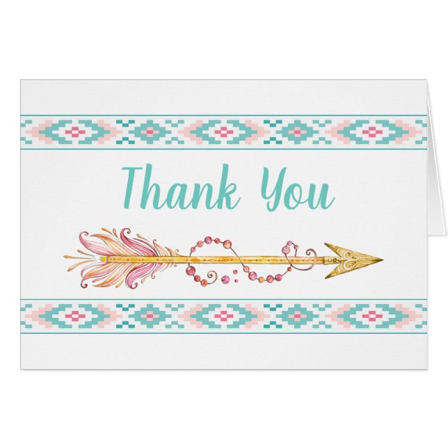 Cartes de remerciement Tribal Arrow Teepee (Devant Horizontal)