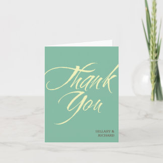 Cartes de remerciement vert turquoise